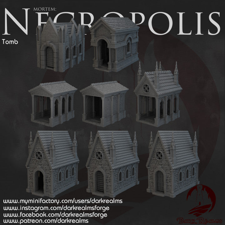 Necropolis tombs set